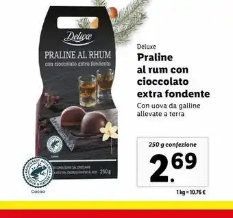 Lidl Praline al rum con cioccolato extra fondente offerta