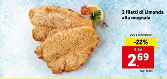 Lidl 2 filetti di limanda alla mugnaia offerta