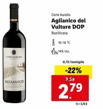 Lidl Aglianico del vulture dop offerta