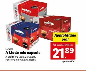 Lidl A modo mio capsule offerta
