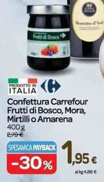 Carrefour Express Carrefour Confettura Frutti di Bosco, Mora, Mirtilli o Amarena 400 g offerta