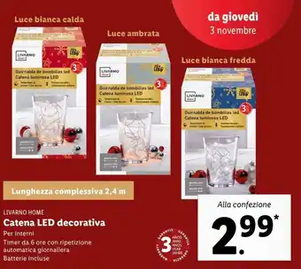 Lidl Catena led decorativa offerta