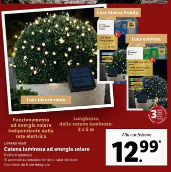 Lidl Catena luminosa a energia solare offerta