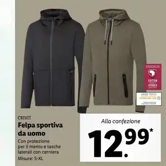 Lidl Felpa sportiva da uomo offerta