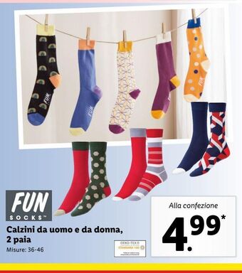 Lidl Calzini da uomo e da donna 2 paia offerta