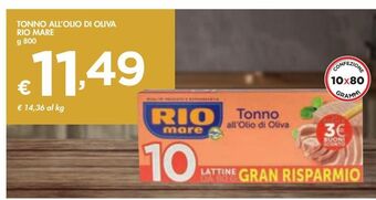 Bennet Tonno all'olio di oliva rio mare offerta