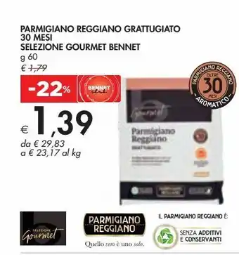 Bennet Parmigiano reggiano grattuggiato 30 mesi selezione gourmet bennet offerta