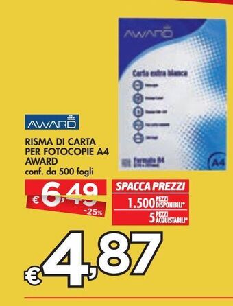 Bennet Risma di carta per fotocopie a4 award offerta