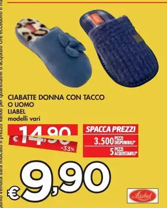 Ciabatte donna con tacco o uomo liabel
