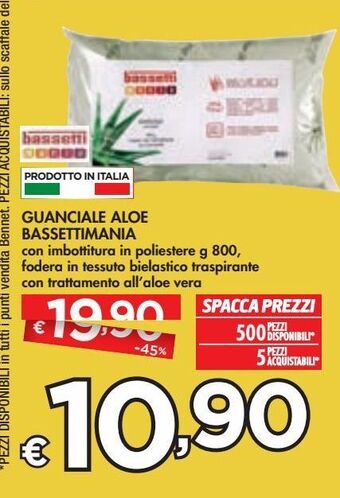 Bennet Guanciale aloe bassettimania offerta