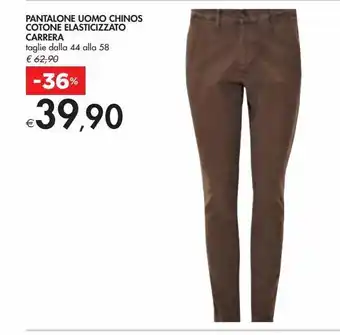 Bennet Pantalone uomo chinos cotone elasticizzato carrera offerta
