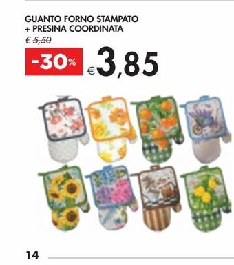 Bennet Guanto forno stampato + presina coordinata offerta