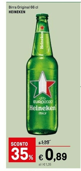 Iper La Grande Heineken Birra Original 66 Cl offerta