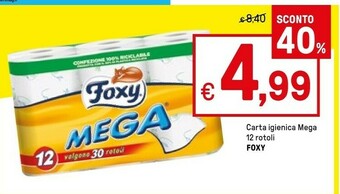 Iper La Grande Foxy Carta Igienica Mega 12 Rotoli offerta