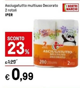 Iper Asciugatutto Multiuso Decorato 2 Rotoli