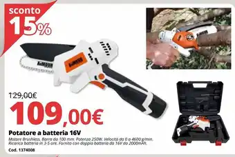 Potatore a batteria 16v