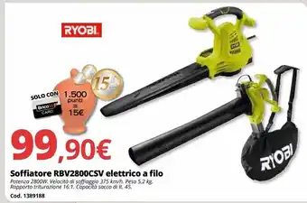 Soffiatore rbv2800csv elettrico a filo