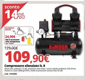 Compressore silenziato lt. 8