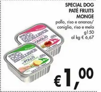 Supermercato Coal Special dog patè fruit monge offerta