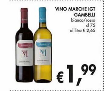 Supermercato Coal Vino marche igt gambelli bianco/rosso cl 75 offerta