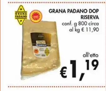 Supermercato Coal Grana padano dop riserva offerta