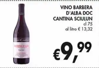 Vino barbera d'alba doc cantina sciulun