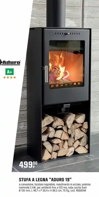 OBI Stufa a legno "aduro 19" offerta