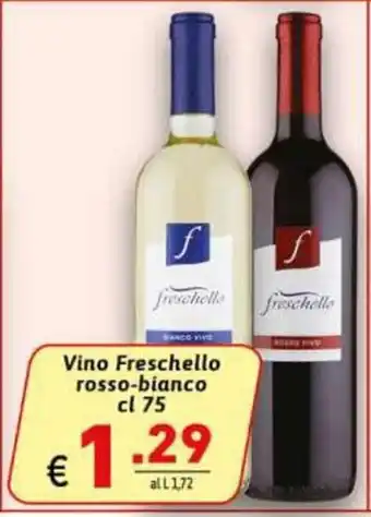 Ipercarni Vino Freschello rosso-bianco cl 75 offerta