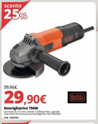 Brico Io Smerigliatrice 750w offerta
