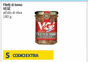 Vegè Filetti di tonno all'olio di oliva 180 g