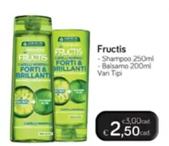 Happy Casa Garnier Fructis Shampoo 250ml/ Balsamo 200ml offerta