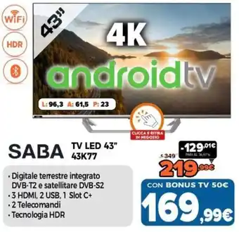 Expert Saba TV LED 43" 43K77 offerta