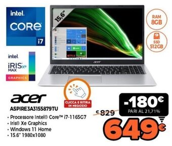 Expert acer ASPIRE3A3155879TU offerta