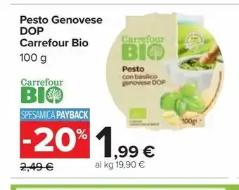 Carrefour Market Pesto alla genovese dop carrefour bio 100 g offerta