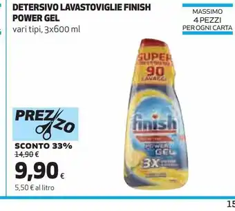 Coop Detersivo lavastoviglie finish power gel offerta