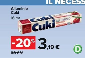 Carrefour Market Alluminio cuki 16 mt offerta