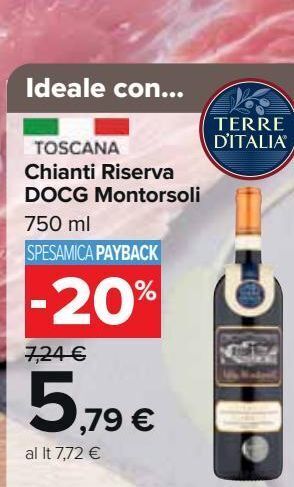 Carrefour Market Chianti riserva docg montorsoli 750 ml offerta