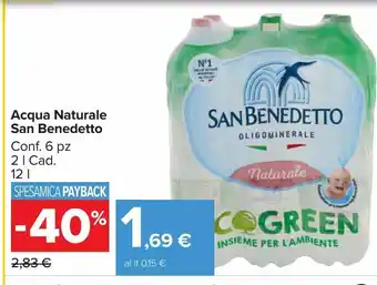 Carrefour Market Acqua nturale san benedetto offerta