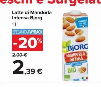 Carrefour Market Latte di mandorla intensa bjorg 1 l offerta
