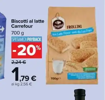 Carrefour Market Biscotti al latte carrefour 700 g offerta