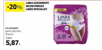 Coop Linea assorbenti incontinenza lines specialist offerta