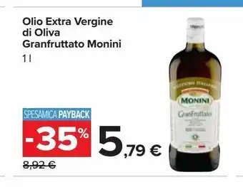 Carrefour Market Olio extra vergine di oliva monini 1 l offerta