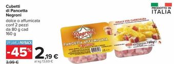 Carrefour Iper Cubetti di pancetta negroni offerta