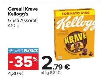 Carrefour Market Cereali krave kellogg's 410 g offerta