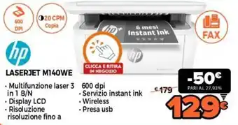 Expert hp Laserjet M140WE offerta