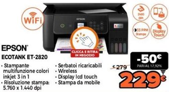 Expert Epson Ecotank ET-2820 offerta