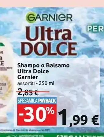 Carrefour Iper Shampoo o balsamo ultra dolce garnier offerta