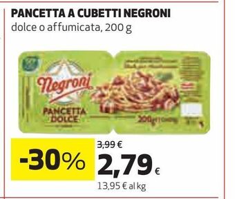 Coop Pancetta a cubetti negroni offerta