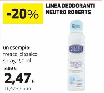 Coop Linea deodorante neutro roberts offerta