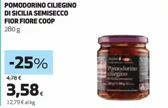 Coop Pomodorino ciliegino di sicilia semisecco fior fiore coop offerta